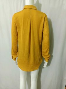 Mustard Yellow Button-Up Shirt Fised aprice
