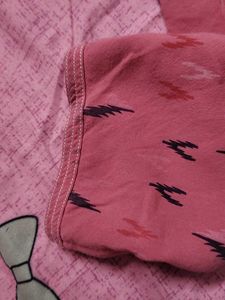 Pink Printed Kurta with blue plazo