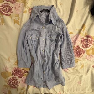 Light Blue Collared Button-Up Shirt