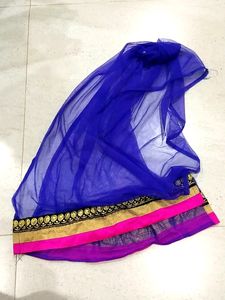 Embroidered Blue Lehenga Choli with Dupatta