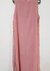 Peach Sleeveless Kurta