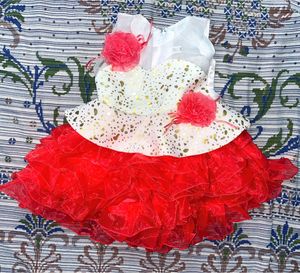 Sparkling Red & White Baby Dress