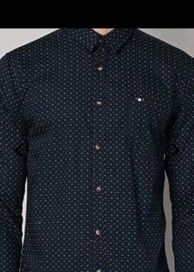 Classic Navy Polka Dot Button-Up Shirt