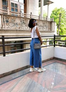 Flared Corset Look Denim