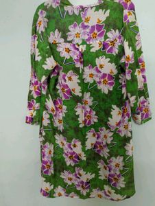 Floral Green cotton Tunic Top