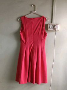 Vibrant Coral Fit &amp; Flare Dress