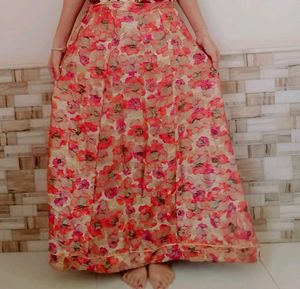 Floral Print Ethnic Skirt