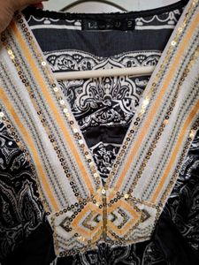 SALE..Classy Black N White Kaftan