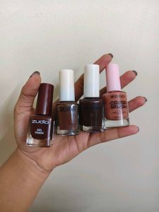 Bundle of 4 Brown Shade Nail Polish Bottles