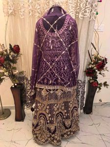 Exquisite Embellished Purple Kurta Set