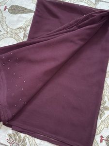 Georgette Burgundy Saree