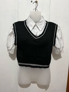 Chic Black V-Neck Vest Top