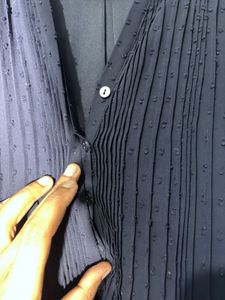 H&amp;M  navy blue pintuck chiffon dress
