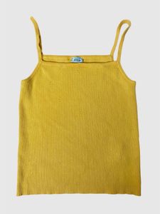 Yellow Ribbed Camisole Top