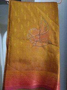 Elegant Yellow & Orange Saree