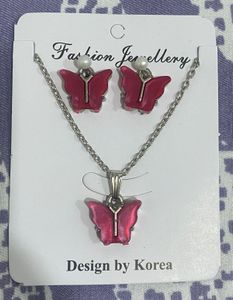 FREE DELIVERY Butterfly Pendant and Earrings Set