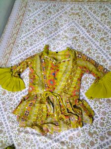 Vibrant Printed plazo set and shrug