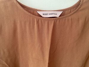 Women Nude A Line Dress With Puff Sleeve
