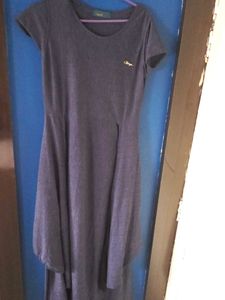 Women's Grey Short Sleeve Midi Dress