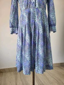 Vintage Paisley Print Midi Dress Length 42 Inches
