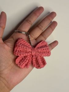 Handmade Crochet Bow Keychain