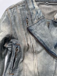 Washed Denim Moto Jacket