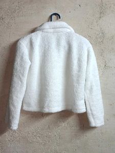 Cozy White Teddy Jacket Cropped