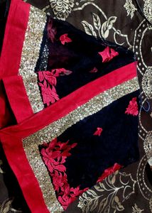 Black Partywear Saree With Sequence Work