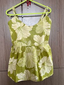 Floral Green short kurti