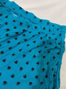 Blue short with Black Pattern