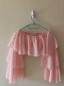Trendy Pink Off-Shoulder Crop Top