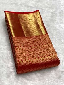 Elegant Red & Gold Silk Saree