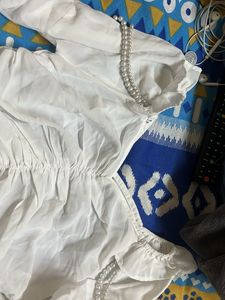 Elegant White Pearl Embellished Top
