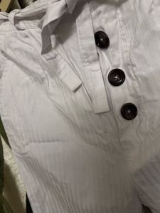 Stylish White Striped Pants