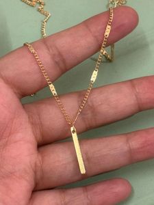 Elegant Gold Bar Pendant Necklace