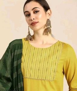 Lime Green Kurti pent set.. Limited Offer 🫴🏻