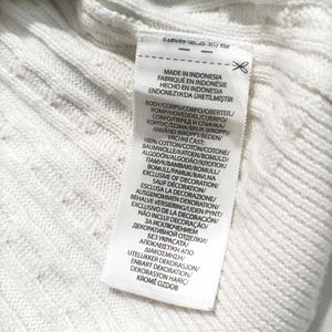 Ralph Lauren Polo White Cable Knit Cardigan