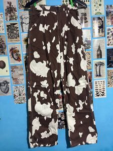 Cow Print Wide Leg Pants