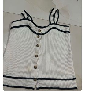 Ribbed Button-Up Tank Top