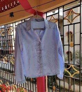 Classy Blue Satin Shirt