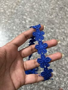 ROYAL BLUE  Colour Flower Lace