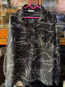 Monochrome Abstract Print Shirt