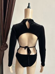 Black Velvet Backless Top (32 bust)
