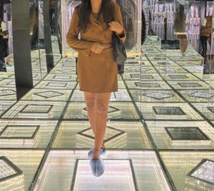 Chic Brown Mini Dress 3 piece