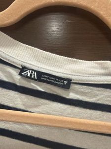 Zara Striped V-Neck T-Shirt