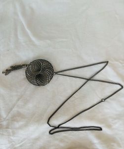 Antique thrifted vintage wire cage necklace