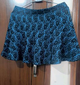 Blue Lace Skater Skirt