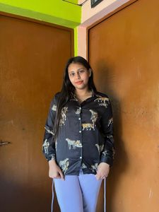 Stylish Black Animal Print Shirt