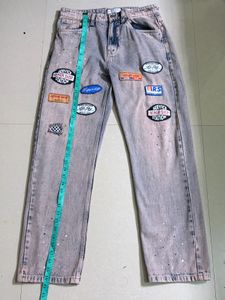 Retro Washed Patch Jeans