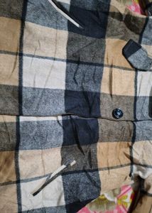 Plaid Wool Blend Jacket
